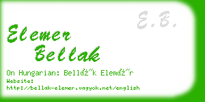 elemer bellak business card